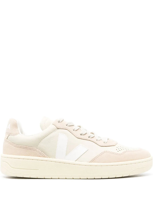 Veja V-90 Panelled Low-Top Suede Sneakers