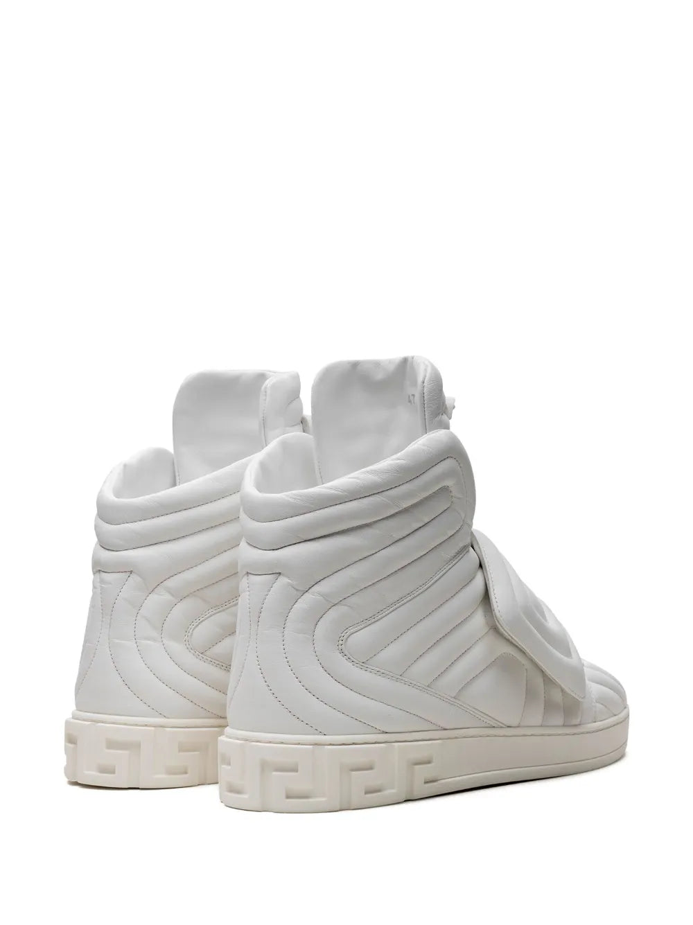 Versace Quilted High-Top White Sneakers