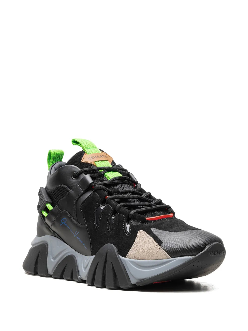 Versace Squalo Black/Fluorescent Green Sneakers