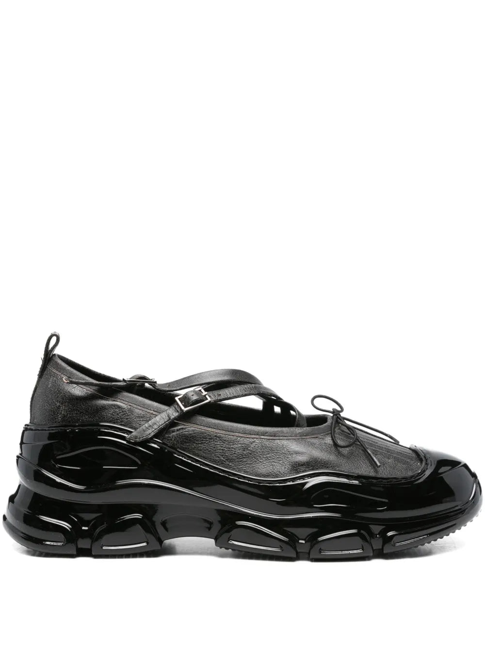 Simone Rocha Cross-Strap Patent-Toe Sneakers