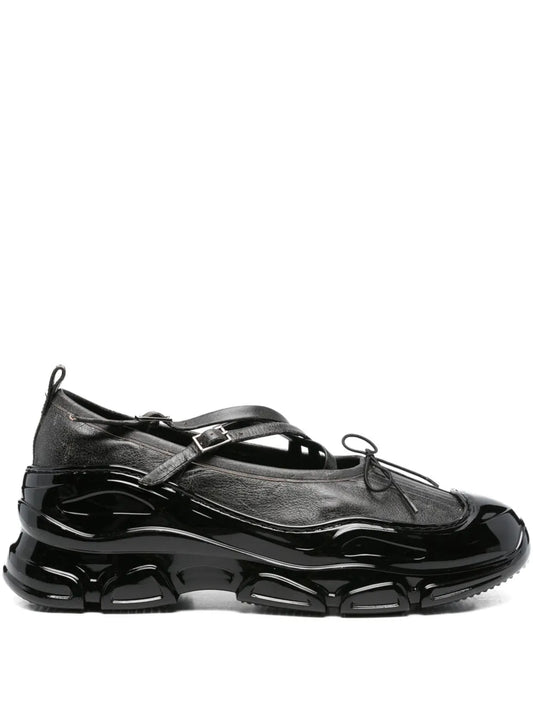 Simone Rocha Cross-Strap Patent-Toe Sneakers