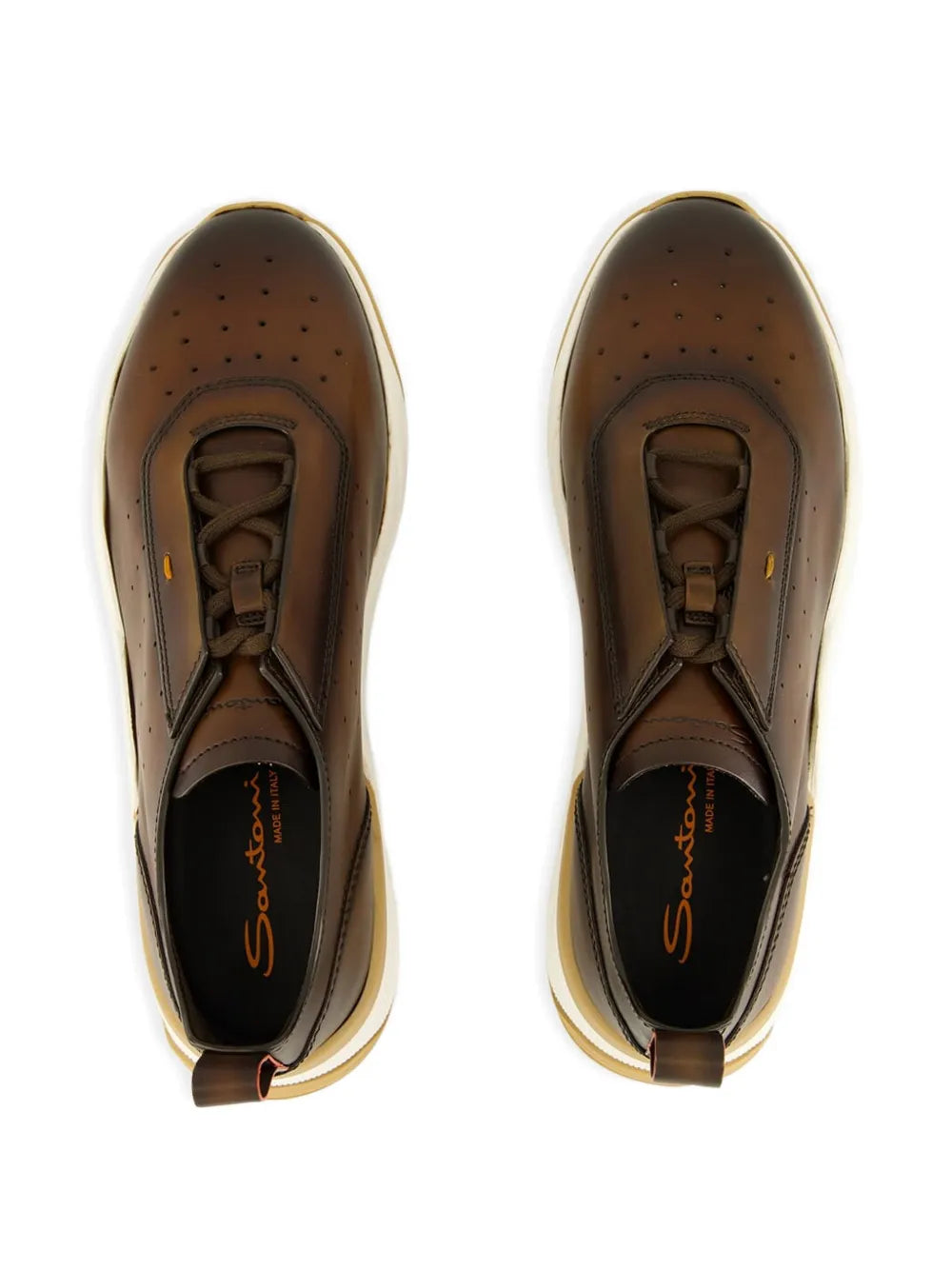 Santoni Leather Slip-On Trainers