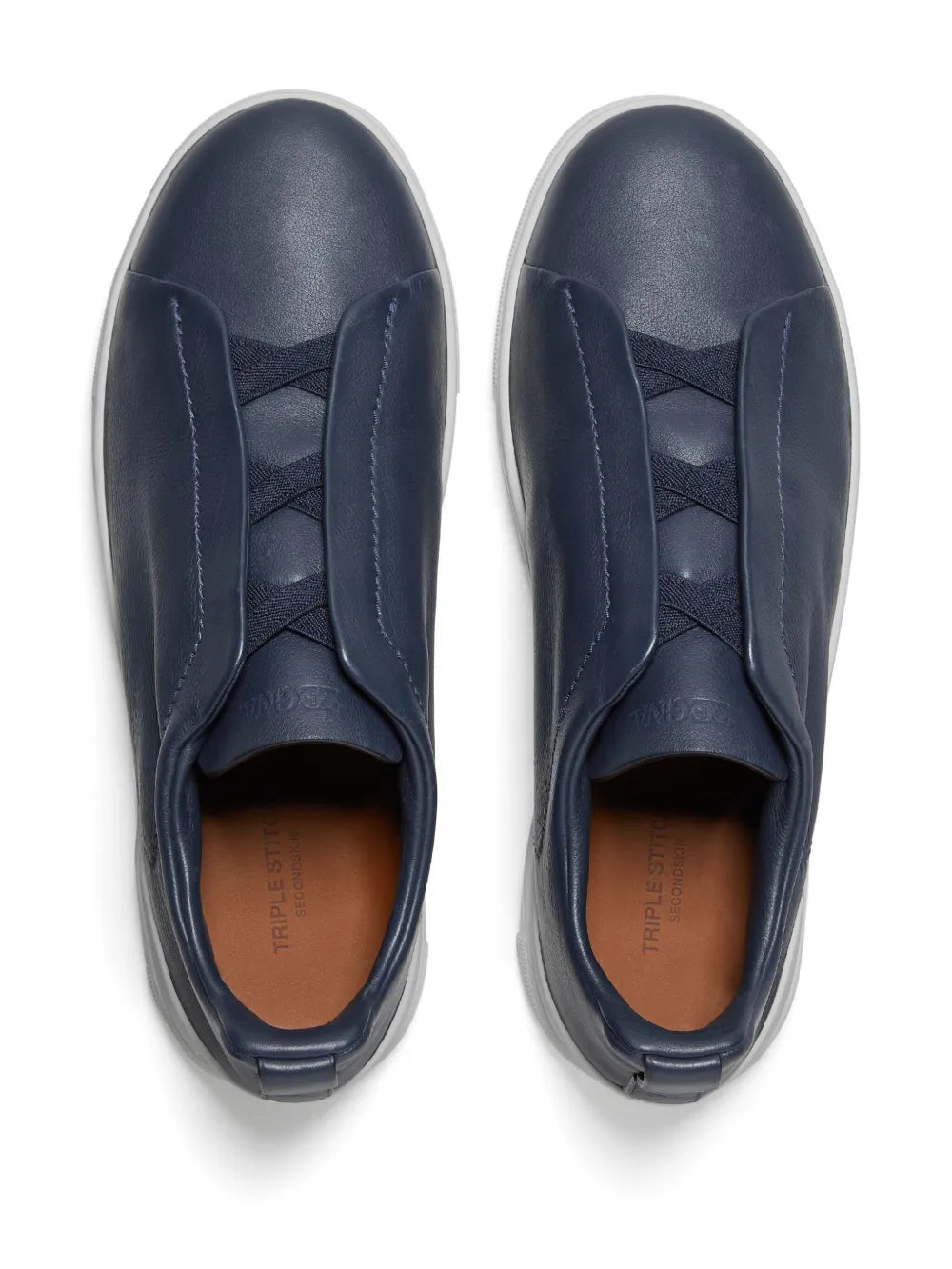Zegna Triple Stitch Leather Sneakers