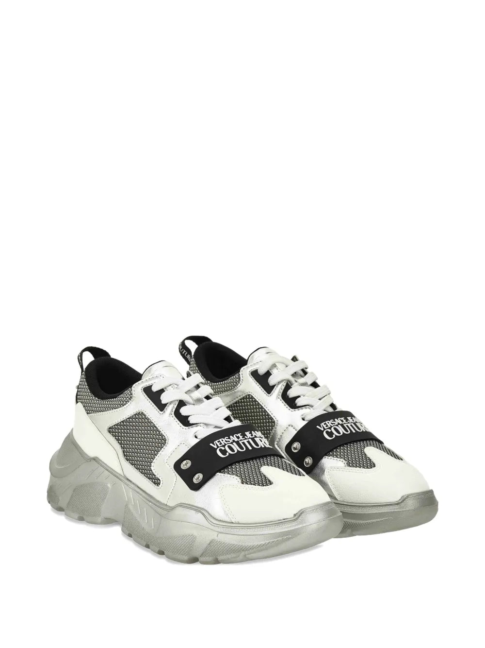 Versace Jeans Couture Metallic-Panel Mesh Trainers