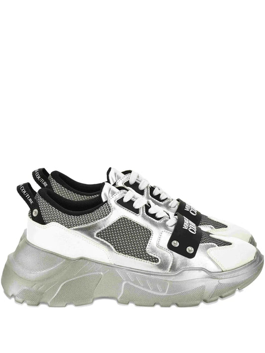 Versace Jeans Couture Metallic-Panel Mesh Trainers