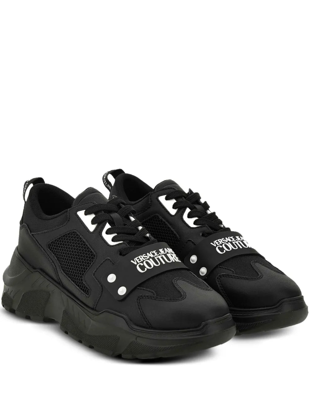 Versace Jeans Couture Logo-Plaque Mesh Sneakers