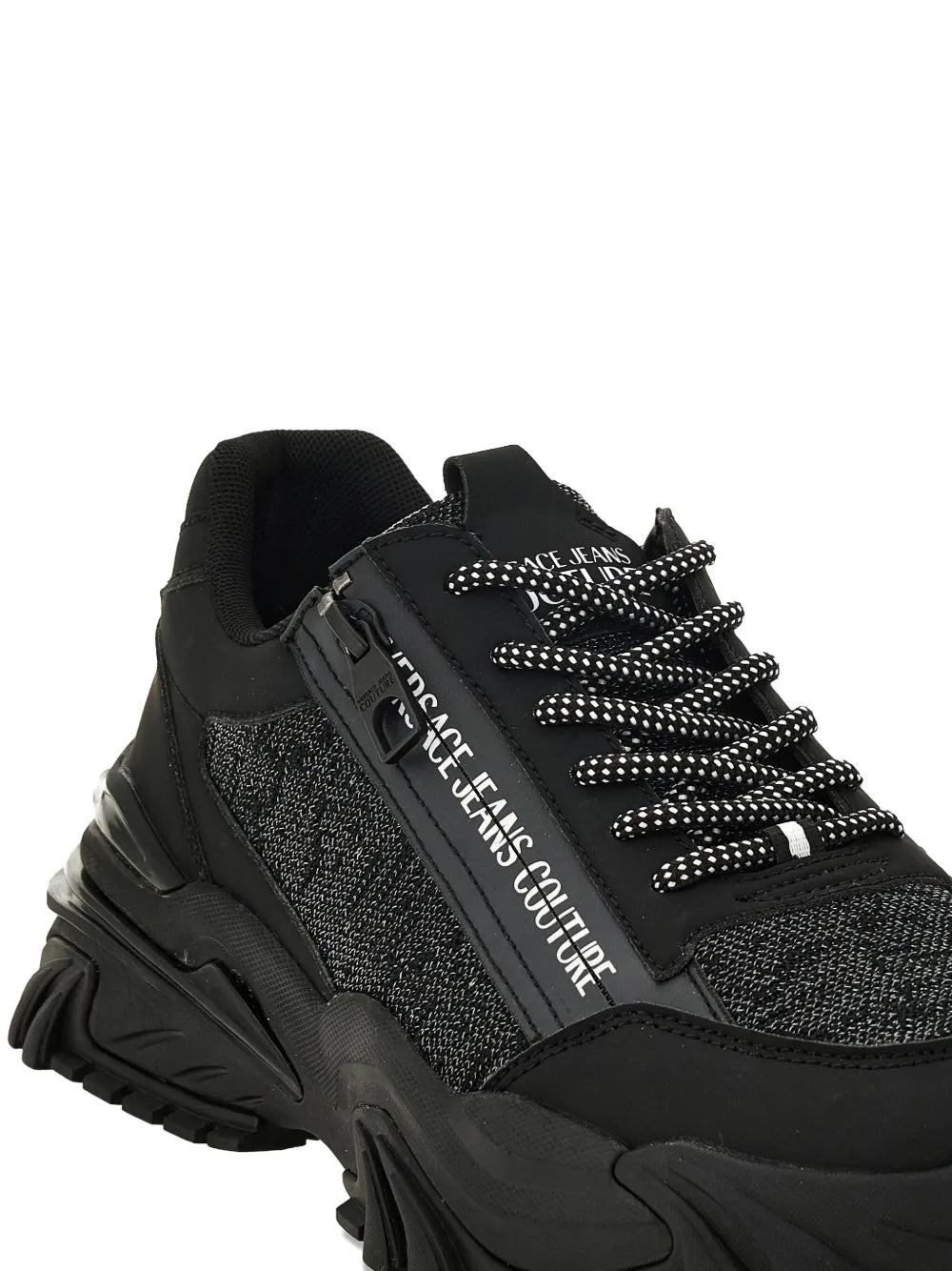 Versace Jeans Couture Zip-Detail Textured Sneakers