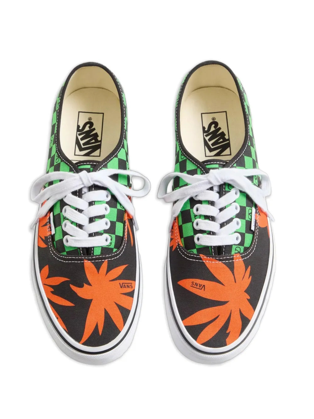 Valentino Garavani X Vans Vlogo Checkerboard And Tropical Leaves-Print Sneakers