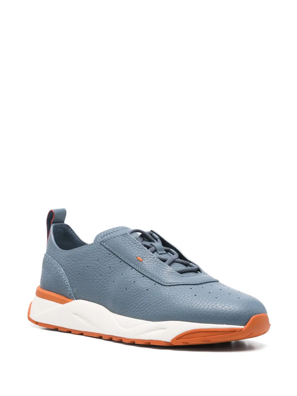 Santoni Perforated-Design Leather Sneakers