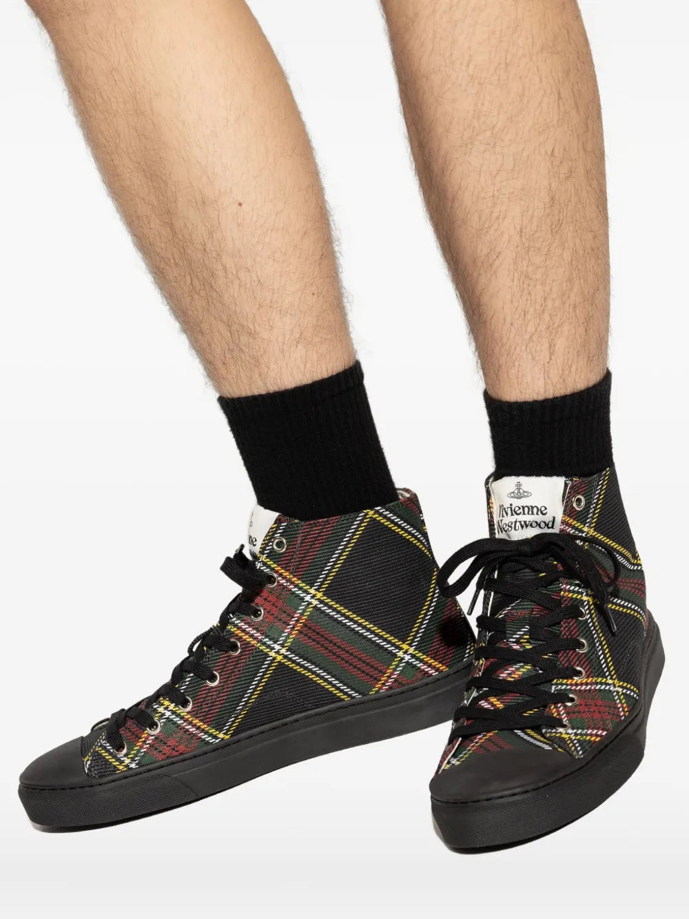 Vivienne Westwood Tartan High-Top Sneakers