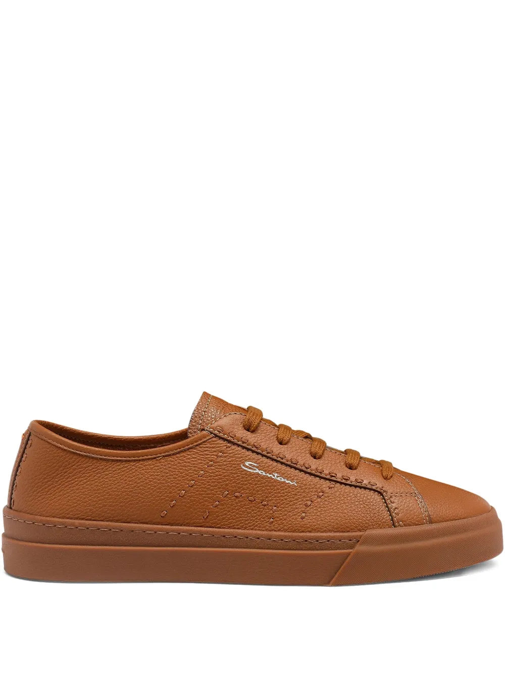 Santoni Tumbled Leather Sneakers